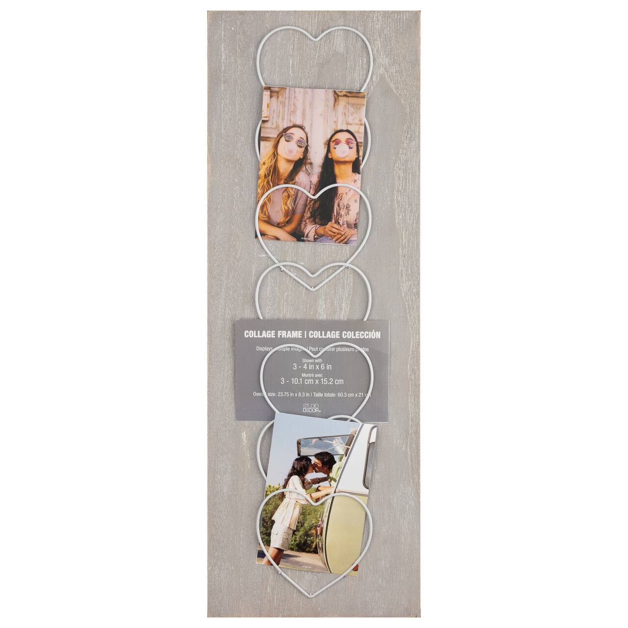 6 Pack: 7 Opening Gray Wire Heart Collage Frame by Studio Décor®